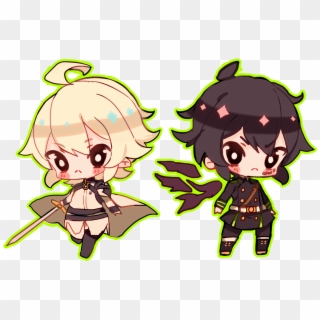 I Then Selected It And Went To Edit > Define Brush - Owari No Seraph Yuu And Mika Chibi, HD Png Download