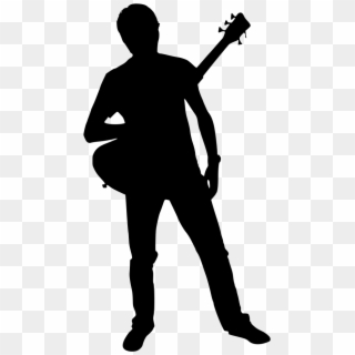 Band Silhouette - Man With Guitar Silhouette, HD Png Download