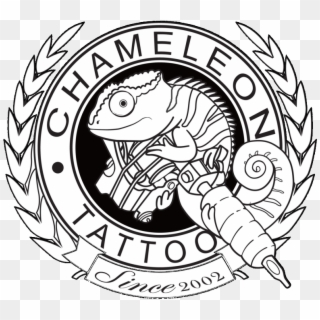 Black And White Chameleon With Tattoo Machine In Quoted - Chameleons Tattoo, HD Png Download