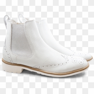 Ankle Boots Ella 5 Powder White Perfo White Laminato - Work Boots, HD Png Download