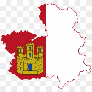 Flag Map Of Castile-la Mancha - Castilla La Mancha Borders, HD Png Download