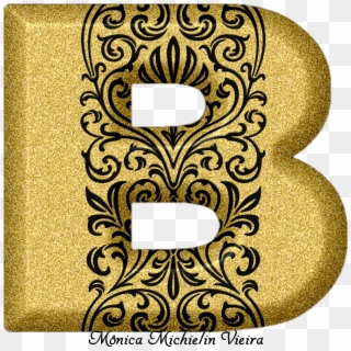 Alfabeto Glitter Dourado Com Ornamentos Png, Glitter - Illustration, Transparent Png