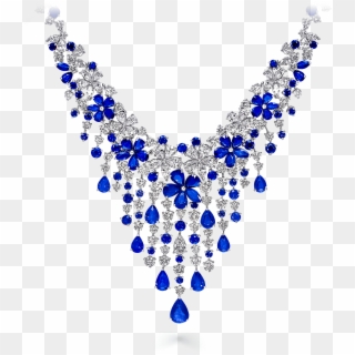 Graff Carissa Flower Sapphire And Diamond Necklace - Diamond Necklace By Graff, HD Png Download