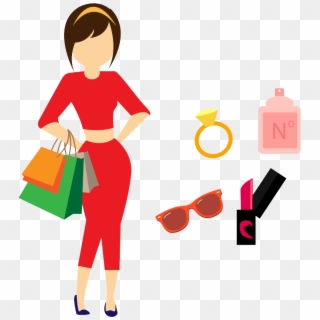 Icon For Women Transprent Png Free Download - Transparent Background Girl Shopping Icon, Png Download