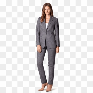 Grey Tweed Pant Suit - Tuxedo, HD Png Download