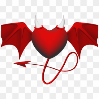 Devil Clipart Angel Heart - Png Heart Devil, Transparent Png