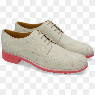 Derby Shoes Ella 11 White Dots Multi - Suede, HD Png Download