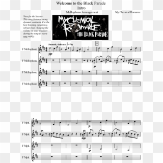 Welcome To The Black Parade Intro Sheet Music Composed - Write Sins Not Tragedies Clarinet Sheet Music, HD Png Download