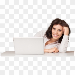 Mujer Laptop Maestro21 - Sitting, HD Png Download