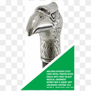 Walking Wooden Stick Cane Metal Pewter Wood Eagle With - Bronze Sculpture, HD Png Download