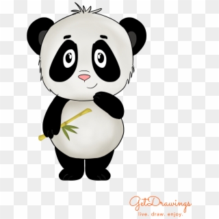 How To Draw A Cute Panda - Cartoon, HD Png Download