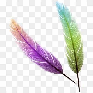 #feather #feathers #bohemian #boho #colourful #decoration - Purple And Green Feather, HD Png Download