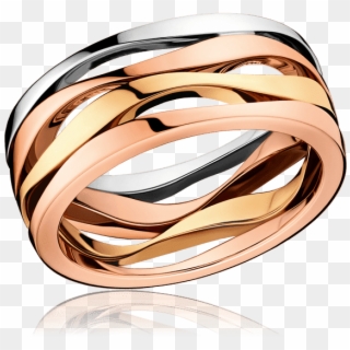 Ring 18k Yellow, White & Red Gold R50bna05001xx - Red Yellow White Gold Ring, HD Png Download