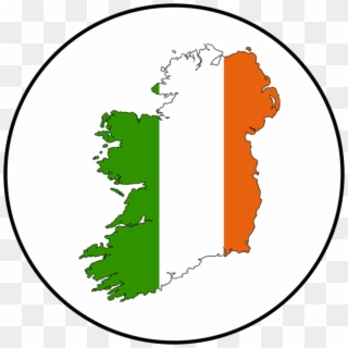 Ireland Irish Eire Map Flag National Country Badge - Map Of Ireland, HD Png Download