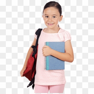 Girl With Books - Children Going To School, HD Png Download