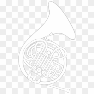 French Horn Logo - White French Horn Logo, HD Png Download