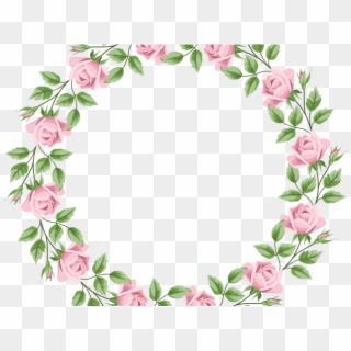 Pink Rose Clipart Frame - Transparent Frame Flower Clipart, HD Png Download