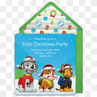 Paw Patrol Group Holiday Online Invitation - Christmas Paw Patrol Png, Transparent Png