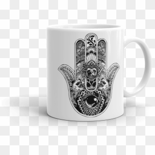 Hamsa Hand Pug Mug - Coffee Cup, HD Png Download