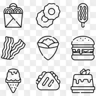 Fast Food - Hand Drawn Icons Png, Transparent Png