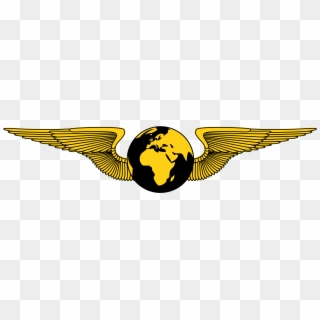 Golden Winged Globe Emblem Big Image Png Ⓒ - Pilot Wings Clip Art, Transparent Png