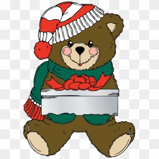Christmas Bear Clipart Free Download - Christmas Teddy Bear Clip Art, HD Png Download