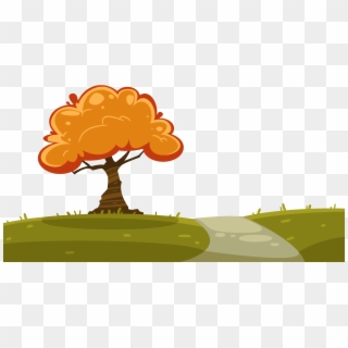 Thanksgiving Clipart - Tree Clipart Tree In Autumn Cartoon, HD Png Download