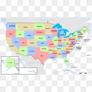 Map Of Us States, HD Png Download