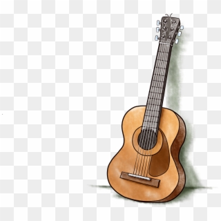 Drawing Guitar Realistic - Acoustic Guitar, HD Png Download