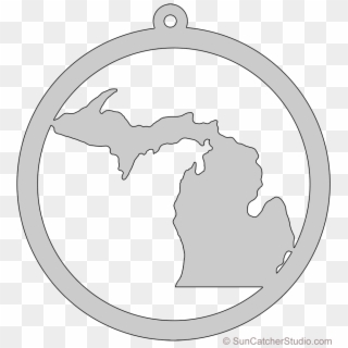 Michigan Map Circle Free Scroll Saw Pattern Shape State - Circle, HD Png Download