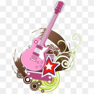 Guitar, Download, Graphic Design, Pink Png Image With - Guitarra Rosa Vector, Transparent Png