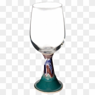 Handmade Glass Top Wtih Pottery Base Wine Goblet - Champagne Stemware, HD Png Download
