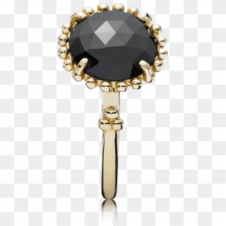 Shining Star, Black Spinel - Pandora Gold Ring With Black Stone, HD Png Download