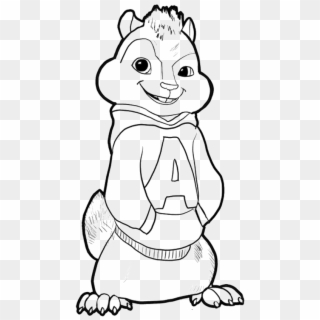 Chipmunk Drawing - Alvin Chipmunks Colouring Pages, HD Png Download