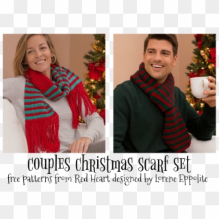 Couples Christmas Scarf Set Free Patterns From Red - Christmas Eve, HD Png Download