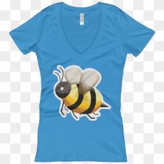 Women's Emoji V Neck - Honeybee, HD Png Download