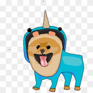 Pomeranian In A Narwhal Costume - Cartoon, HD Png Download