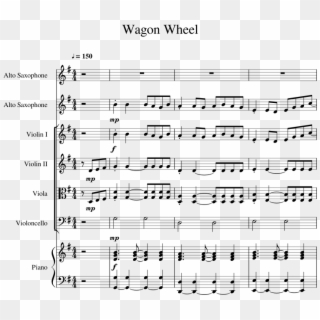 Wagon Wheel Sheet Music 1 Of 11 Pages - Wagon Wheel Tenor Sax, HD Png Download