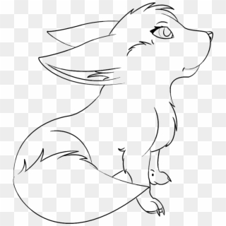 Fennec Fox Lineart Coloring Page, Printable Fennec - Line Art, HD Png Download