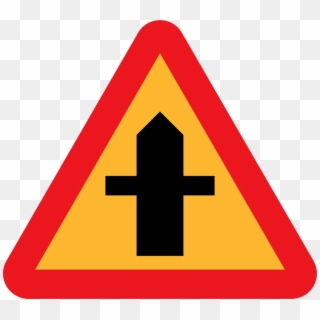 Warning Sign Traffic Sign Road Yield Sign - Traffic Merges From Right, HD Png Download