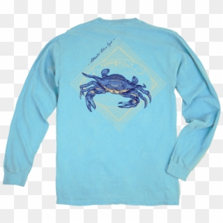 Fripp And Folly Blue Crab Long Sleeve Tee In Lagoon - Chesapeake Blue Crab, HD Png Download