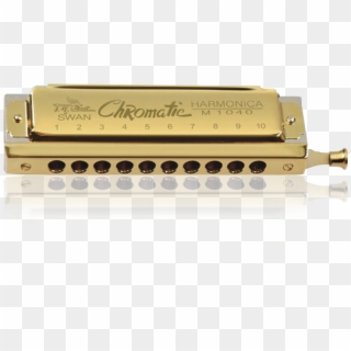 10 Ho1e 40 Tone Chromatic Laser-printing Golden Harmonica - Harmonica, HD Png Download