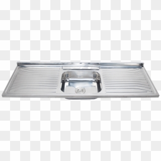 Stainless Steel Sinks - Stainless Sink Double Drainboard, HD Png Download