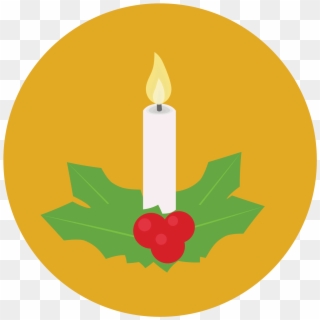 The Icon Is Of A Christmas Candle Sitting In A Small - Advent Candle, HD Png Download
