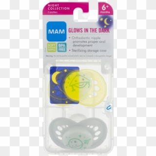 Mam Glow In The Dark Night Orthodontic Pacifier, Colors - Mam Pacifier, HD Png Download