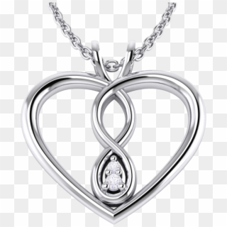 Infinity Heart Diamond Pendant - Gold Heart Infinity Necklace Pendants, HD Png Download