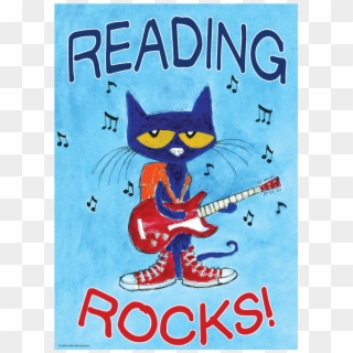 Tcr63930 Pete The Cat Reading Rocks Positive Poster - Pete The Cat Rocking In My School Shoes Cover, HD Png Download