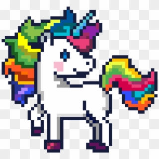 Unicorn In Minecraft - Word Of Pixels Easy Art, HD Png Download