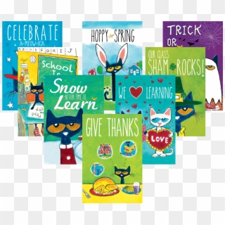 Pete The Cat Holiday And Seasonal Poster Set - Cartoon, HD Png Download