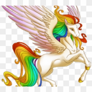 Pegasus Clipart Rainbow Unicorn - Unicorn With Wings Rainbow, HD Png Download